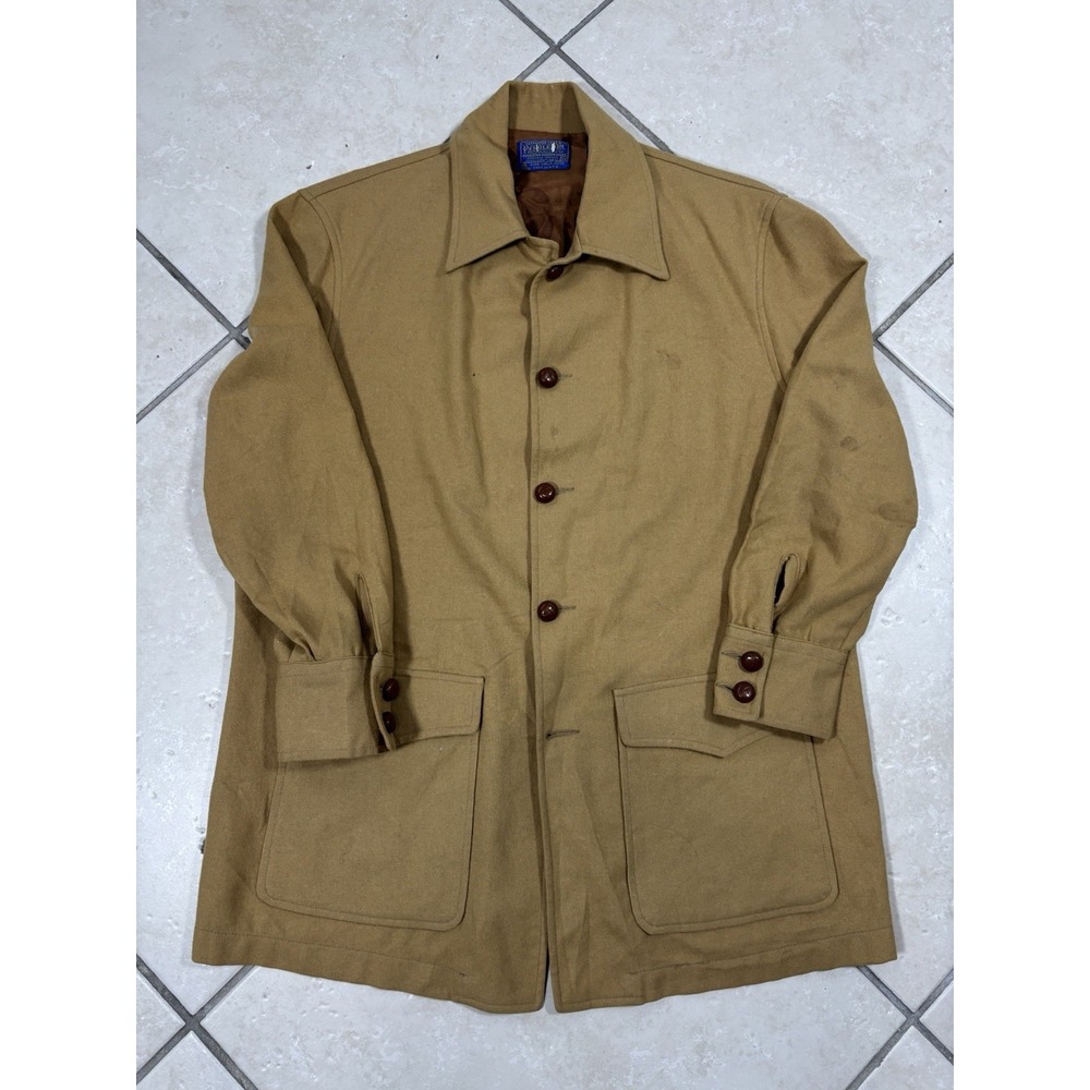 Vintage Pendleton Pure Virgin Wool Shirt Jacket Men’s M Tan USA Made